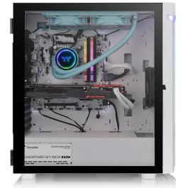 Thermaltake H590 TG ARGB Snow White - Torre de ordenador de media columna