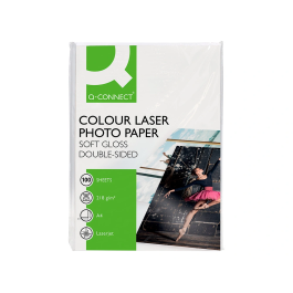 Q-connect Papel Fotográfico Glossy DIN A4 218 gr 100 Hojas para Láser