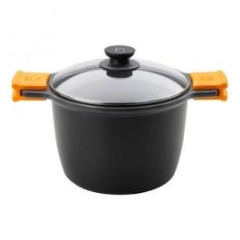Olla con Tapa de Cristal BRA A273907 Negro Metal Aluminio Aluminio Forjado Aluminio fundido (1 unidad)