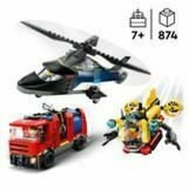 LEGO 60462 City Kombinationsset mit Hubschrauber. Lschauto und U-Boot - Juego de Construcción con Helicóptero, Camión de Bomberos y Submarino, 874 Piezas