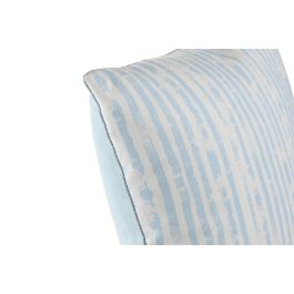 DKD Home Decor Cojin Mediterraneo Blanco Azul Rayas Polyester 45 x 45 x 15 cm