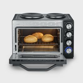 Severin TO 2074 Horno Tostador con Placas de Cocción, 30 L, Negro, Independiente, Parrilla, 2500 W