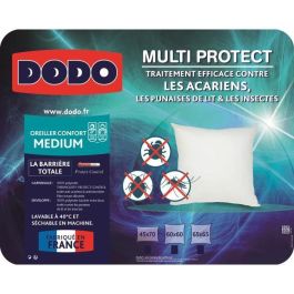 Dodo Almohada MULTIPROTECT 65x65 cm Antichinches Antiácaros Antimicrobiana. Relleno Thermolite Protect Control, Confort Medio para Boca Arriba o Lado.