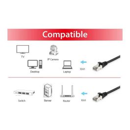 Equip Latiguillo RJ45 S Cable de Red Cat6a S/FTP 10m Negro Macho Macho 10GBase-T 10000 Mbit/s 500 MHz PoE+ Cobre Libre de Halógenos