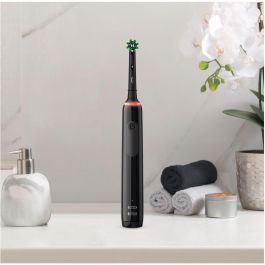 Braun Oral-B Cepillo Dental Eléctrico Pro 3 3000 Negro con 1 Recambio y Sensor de Presión 360º, 3 Modos de Limpieza