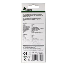 Inter-Tech ARGUS IT-811 Adaptador USB-C a Gigabit Lan RJ45 1000 MBit/s Negro