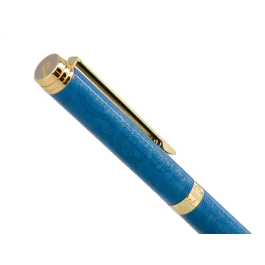 Belius Wild West Bolígrafo Aluminio Azul Marino Dorado Tinta Azul Caja Diseño