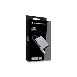 Conceptronic ABBY22G Adaptador USB 3.0 a HDMI 1080P 60Hz Aluminio, compatible Windows 10/11, macOS, Android