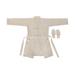 DKD Home Decor Albornoz Crema 1 x 120 x 63 cm Set de 2 Algodón/Poliéster Hombre