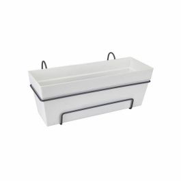 Elho Jardinera de Balcón Urban Loft Allin1 de 50 cm con Soporte para Barandilla y Sistema de Autorriego Blanco
