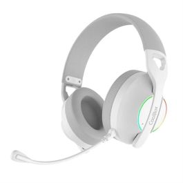 Coolbox Auriculares WB01 Inalámbricos Bluetooth 5.4 con Micrófono Extraíble y RGB - Blanco