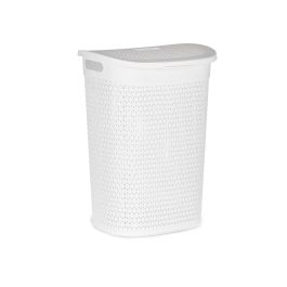 Kipit Cesto Ropa con Tapa 60L Blanco 43.5x34x57 cm (Set de 6)