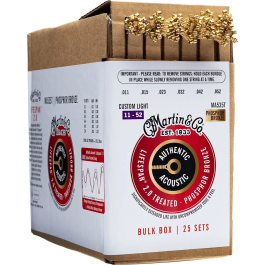 Martin MA535T Cuerdas de Guitarra Acústica Phosphor Bronze .011 .052 - Bulk Box 25 Juegos (150 Cuerdas) Precio: 212.50000035. SKU: B1CZ64JTFV