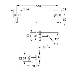 Grohe 41124000 Juego de Accesorios 3 en 1 Start Cube Cromo