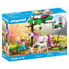 Playmobil Establo Mágico Unicornio con Mamá y Potro. Juguete de Construcción Infantil de Plástico para Niños +3 Años