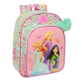 Mochila Escolar Disney Princess Bloom Rosa Aguamarina 26 x 34 x 11 cm