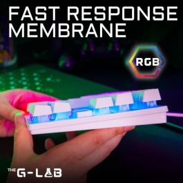 The G-Lab KEYZ-CAESIUMT-W/FR Teclado Gaming Membrana RGB TKL Diseño FR con 12 Atajos y Personalizable Blanco