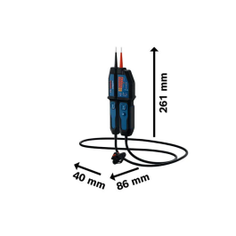 Bosch Professional Comprobador de tensión GVT 1000-15, 1000 V con 2 baterías y estuche de transporte