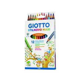 Giotto Lápices de Colores Stilnovo Maxi Caja 12 Unidades Colores Surtidos Mina 4,3 mm