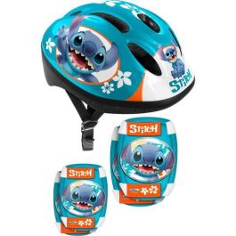 Disney DIS3496276265071 Set Casco y Protecciones para Coderas y Rodilleras Stitch
