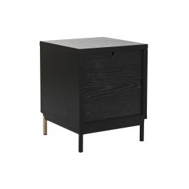 DKD Home Decor Mesita De Noche Oriental Negro Dorado 40 x 50 x 40 cm