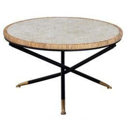 DKD Home Decor Mesa Auxiliar Scandi Desmontable de Metal y Cristal, Negro y Natural, 80x48x80 cm Precio: 81.58788. SKU: B16MJ5LJQ3