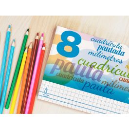 Libreta Liderpapel Pautaguia Tapa Cartoncillo 32 Hojas Din A5 Cuadriculado Pautado 8 mm Apaisada 70 gr