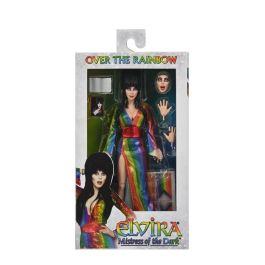 NECA Elvira Over The Rainbow Figura articulada de colección con vestido arcoíris y accesorios NECA Elvira Over The Rainbow Figura articulada de colección con vestido arcoíris y accesorios