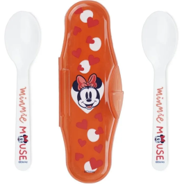 Thermobaby Set de 2 Cucharas con Estuche de Transporte Minnie Collector AAALK15426