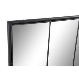 Espejo de pared DKD Home Decor Negro Cristal Hierro Ventana 90 x 2 x 90 cm 90 x 1,8 x 90 cm