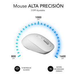 SUBBLIM CURVE ERGO DUAL MOUSE BATTERY WHITE