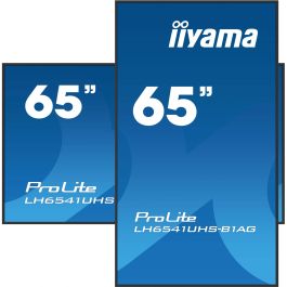 iiyama 65" 4K UHD 3840x2160 IPS Panel para Cartelería Digital Profesional 24/7 Modo Retrato/Paisaje 500cd/m² Soporte Pared Incluido