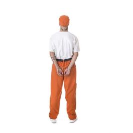 Creaciones Llopis Disfraz Adulto Preso Talla XL Naranja Pantalón Cinturón Gorra Esposas