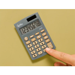 Liderpapel xf07 Calculadora de Bolsillo 8 Dígitos Solar y Pilas Gris 98x62x8 mm