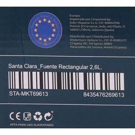 Inde Fuente Rectangular Horno Borosilicato 2.6L 22.5x35x5 cm (2 Unidades)