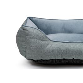 Gloria Cuna Rectangular Cadaqués 80x65 cm Azul 100% Poliéster con Relleno Reciclado, Base Antideslizante y Lavable