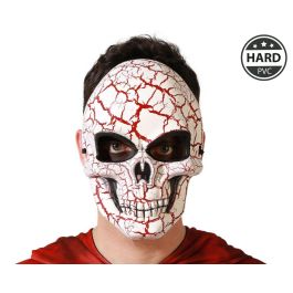 Máscara de Calavera Craquelada Blanco y Rojo PVC Rígido, Ideal para Halloween, Desfiles y Caracterizaciones de Demonio Precio: 1.49999949. SKU: B15CXJPC7Z