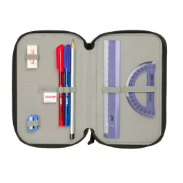 Safta Plumier Escolar Triple Cremallera 37 Piezas Graffiti 195x125x55 mm