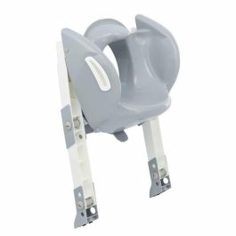 Thermobaby KIDDYLOO Reductor de Inodoro Ultra Inteligente con Pies Regulables, 2 Alturas de Escalón, Plegable Gris Charme