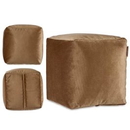 Puff Cuadrado Terciopelo 30X30Cm Marron Giftdecor (4 Unidades)