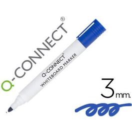 Rotulador Q-Connect Pizarra Blanca Color Azul Punta Redonda 3 mm 10 unidades