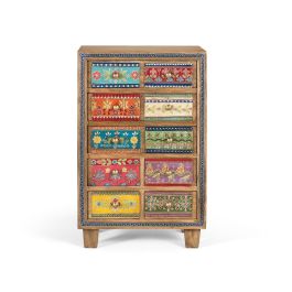 Giner y Colomer Mueble Auxiliar de Madera de Mango con 10 Cajones Pintados a Mano Precio: 350.8879. SKU: B19WDAAX9G