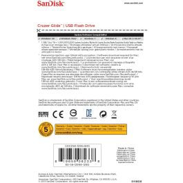 Sandisk Cruzer Glide 128GB USB 2.0 Negro/Rojo