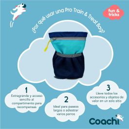 Coachi Bolsa de Adiestramiento y Recompensas Profesional para Perros y Cachorros - Amplia, Mosquetón, Forro Reversible, Azul Oscuro/Claro