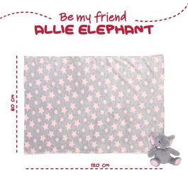 PERLETTI Peluche Elefante Allie 22cm con Manta Suave de 120x80cm
