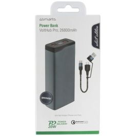 4smarts Powerbank VoltHub Pro 26800mAh Quick Charge PD Negro Metálico