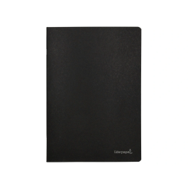 Liderpapel Libreta A5 Negra 80 Hojas 60gr Cuadro 5mm Con Doble Margen