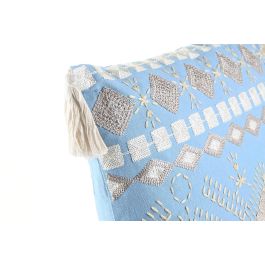 DKD Home Decor Cojin Azul Blanco 40 x 40 x 15 cm