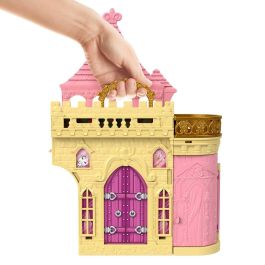 Mattel HLW94 Disney Princess Muñeca Mini Castillo de Bella y la Bestia - Casa de Muñecas Plegable con Accesorios para Niñas +3 Años