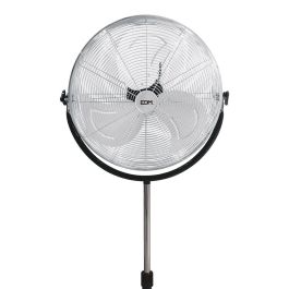 Ventilador de pie industrial, con base circular. cromado/negro potencia: 120w aspas: ø50cm altura regulable 118-148cm edm